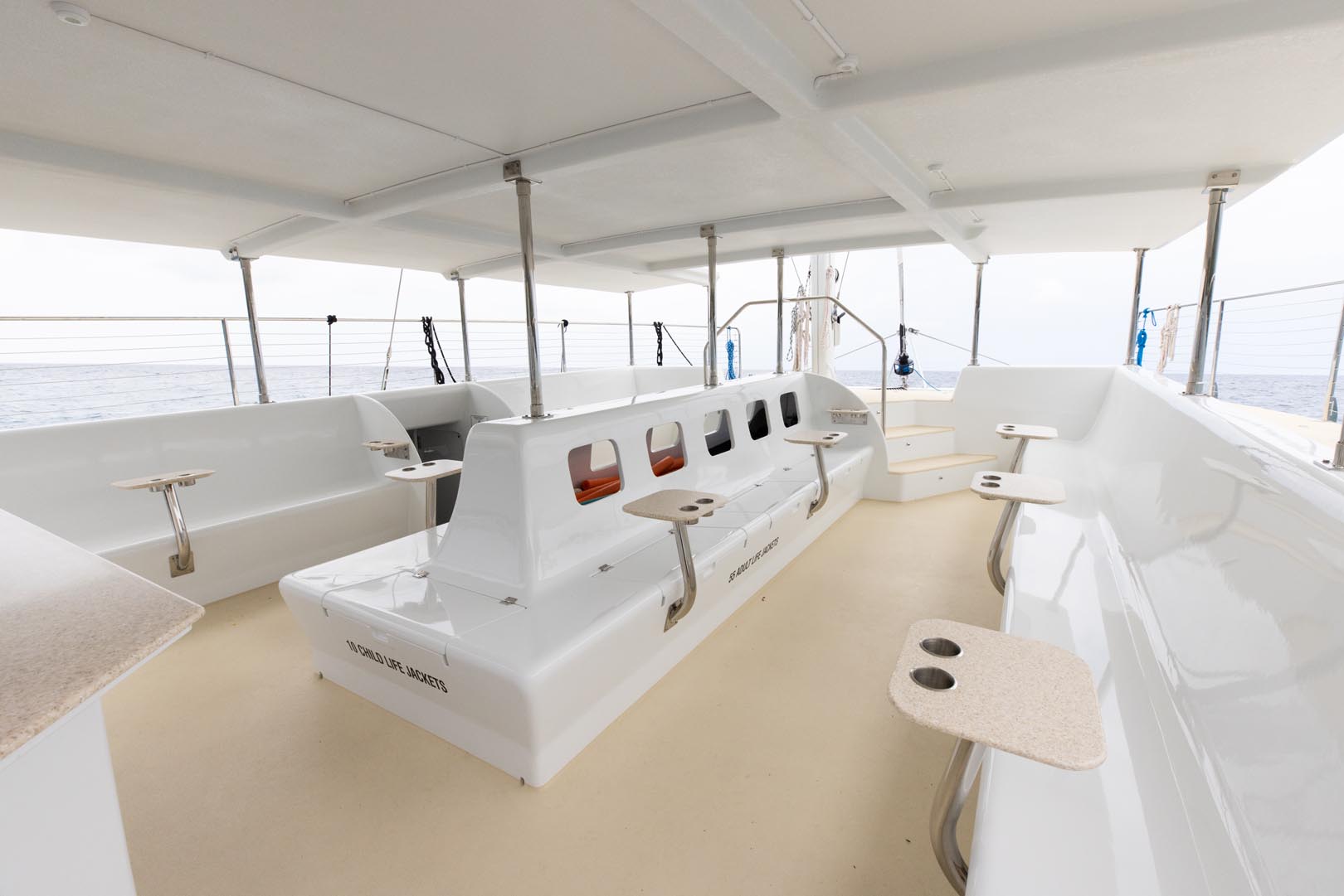 cabin of the Hoku Nui catamaran