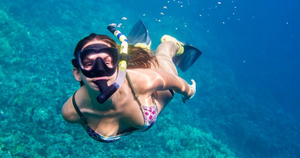 woman snorkeling