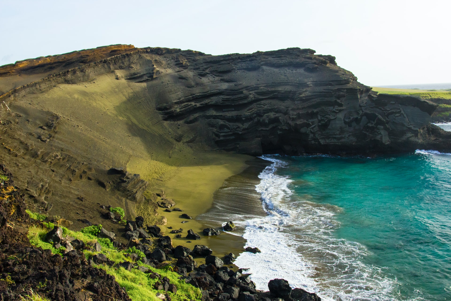 Mahana Beach with green sand